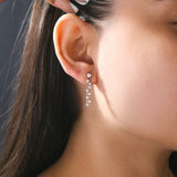 Round Cut 0.76Ct Lab Grown Diamond Dangle Drop Earrings 14K Fine Gold