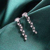 Round Cut 0.76Ct Lab Grown Diamond Dangle Drop Earrings 14K Fine Gold