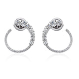 Graduated Lab Grown Diamond Open Circle Hoop Earrings 1.08Ct 14K Fine Gold