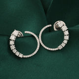 Graduated Lab Grown Diamond Open Circle Hoop Earrings 1.08Ct 14K Fine Gold