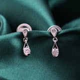 Lab Grown Diamond Solitaire Dangle Drop Earrings 14K Fine Gold 0.30Ct