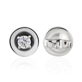 14K Fine Gold 0.08Ct Lab Grown Diamond Solitaire Stud Earrings