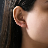 14K Fine Gold 0.08Ct Lab Grown Diamond Solitaire Stud Earrings