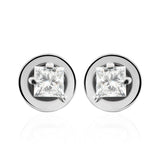 Princess Cut Solitaire Stud Earring Lab Grown Diamond 0.66Ct 14K Fine Gold