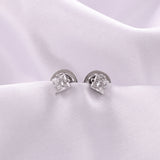 Princess Cut Solitaire Stud Earring Lab Grown Diamond 0.66Ct 14K Fine Gold