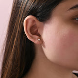 0.30Ct Bezel Set Lab Grown Diamond Stud Earrings 14K Fine Gold