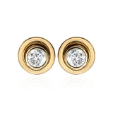 0.30Ct Bezel Set Lab Grown Diamond Stud Earrings 14K Fine Gold