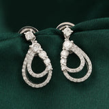 Asymmetric Lab Grown Diamond Earrings 0.81Ct 14K Fine Gold Round Cut