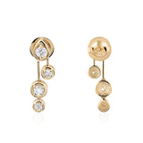 Lab Grown Trickling Drops Diamond Earrings 0.78Ct 14K Fine Gold
