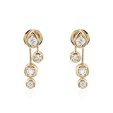 Lab Grown Trickling Drops Diamond Earrings 0.78Ct 14K Fine Gold
