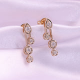 Lab Grown Trickling Drops Diamond Earrings 0.78Ct 14K Fine Gold