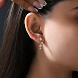 Lab Grown Trickling Drops Diamond Earrings 0.78Ct 14K Fine Gold