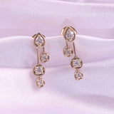 Lab Grown Trickling Drops Diamond Earrings 0.78Ct 14K Fine Gold