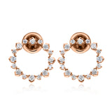 14K Fine Gold Round Cut Lab Grown Diamond 0.84Ct Stunning Dangle Earrings