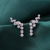 Lab Grown Diamond Ear Climber Earrings 14K Fine Gold 1.73Ct