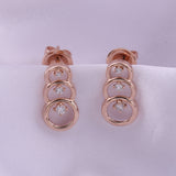 14K Fine Gold Cascading Circles Lab Grown Diamond Earrings 0.24Ct