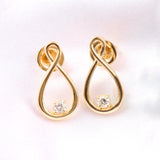 Infinity Loop Solitaire Studs Lab Grown Diamond 0.20Ct 14K Fine Gold