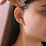 1.15Ct Emerald Cut Lab Grown Diamonds Stud Earrings 14K Fine Gold