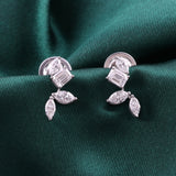 1.15Ct Emerald Cut Lab Grown Diamonds Stud Earrings 14K Fine Gold