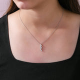 Radiant Cluster Pendant Necklace 0.50Ct Lab grown Diamond Round Cut 14K Gold