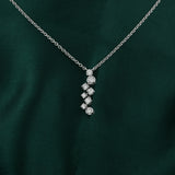 Radiant Cluster Pendant Necklace 0.50Ct Lab grown Diamond Round Cut 14K Gold