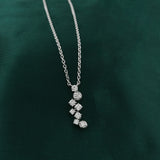 Radiant Cluster Pendant Necklace 0.50Ct Lab grown Diamond Round Cut 14K Gold