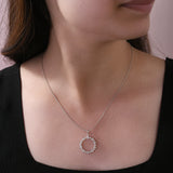 14K Gold Sunburst Lab Grown Diamond Pendant Necklace 1.10Ct