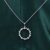 14K Gold Sunburst Lab Grown Diamond Pendant Necklace 1.10Ct