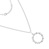 14K Gold Sunburst Lab Grown Diamond Pendant Necklace 1.10Ct