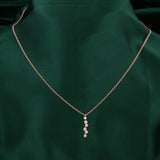 14K Fine Gold Halo Lab Grown Diamond Pendant Necklace 0.20Ct