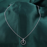 14K Fine Gold 0.10Ct Lab Grown Diamond Round Cut Circle Pendant Necklace