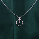 14K Fine Gold 0.10Ct Lab Grown Diamond Round Cut Circle Pendant Necklace