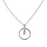 14K Fine Gold 0.10Ct Lab Grown Diamond Round Cut Circle Pendant Necklace