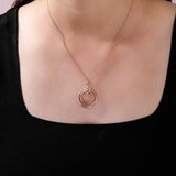 Lab Grown Round Diamond Charm Circular Pendant Necklace 0.45Ct 14K Fine Gold