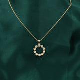 Rose Gold Open Flower Pendant Necklace 0.50Ct 14K Fine Gold Lab Grown Diamond