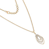 Round Cut Leaf Charm Pendant Necklace 14K Gold Lab Grown Diamond 0.55Ct