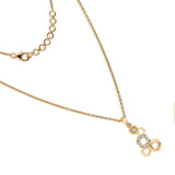 Hexagon Elements Eight Open Charm Pendant Lab Grown Diamond 0.20Ct 14K Gold