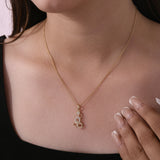 Hexagon Elements Eight Open Charm Pendant Lab Grown Diamond 0.20Ct 14K Gold