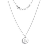 14K Gold Lab Grown Diamond Round Marquise Cut Circular Charm Pendant Necklace