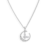 14K Gold Lab Grown Diamond Round Marquise Cut Circular Charm Pendant Necklace