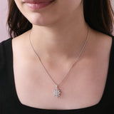 Round Cut Brilliant Lab Grown Diamond Necklace 14K Fine Gold 0.75Ct