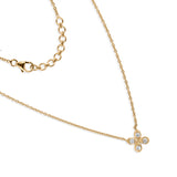 Round Cut 14K Fine Gold Lab Grown Diamond Charm Pendant Necklace 0.25Ct