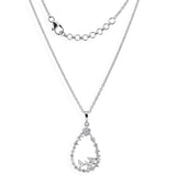 Multi Stone Lab Grown Diamond 1.05Ct Teardrop Charm Pendant Necklace 14K Gold