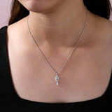 Multi Stone Cluster Lab Grown Diamond Pendant Necklace 0.70ct 14K Fine Gold