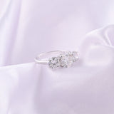 14K Fine Gold 0.45Ct Lab Grown Three Stone Diamond Band Ring