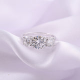 14K Fine Gold 0.45Ct Lab Grown Three Stone Diamond Band Ring