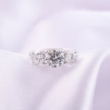 14K Fine Gold 0.45Ct Lab Grown Three Stone Diamond Band Ring