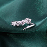 0.61Ct Round-Cut Promise Ring 14K Fine Gold Side Round Diamonds