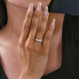 0.61Ct Round-Cut Promise Ring 14K Fine Gold Side Round Diamonds