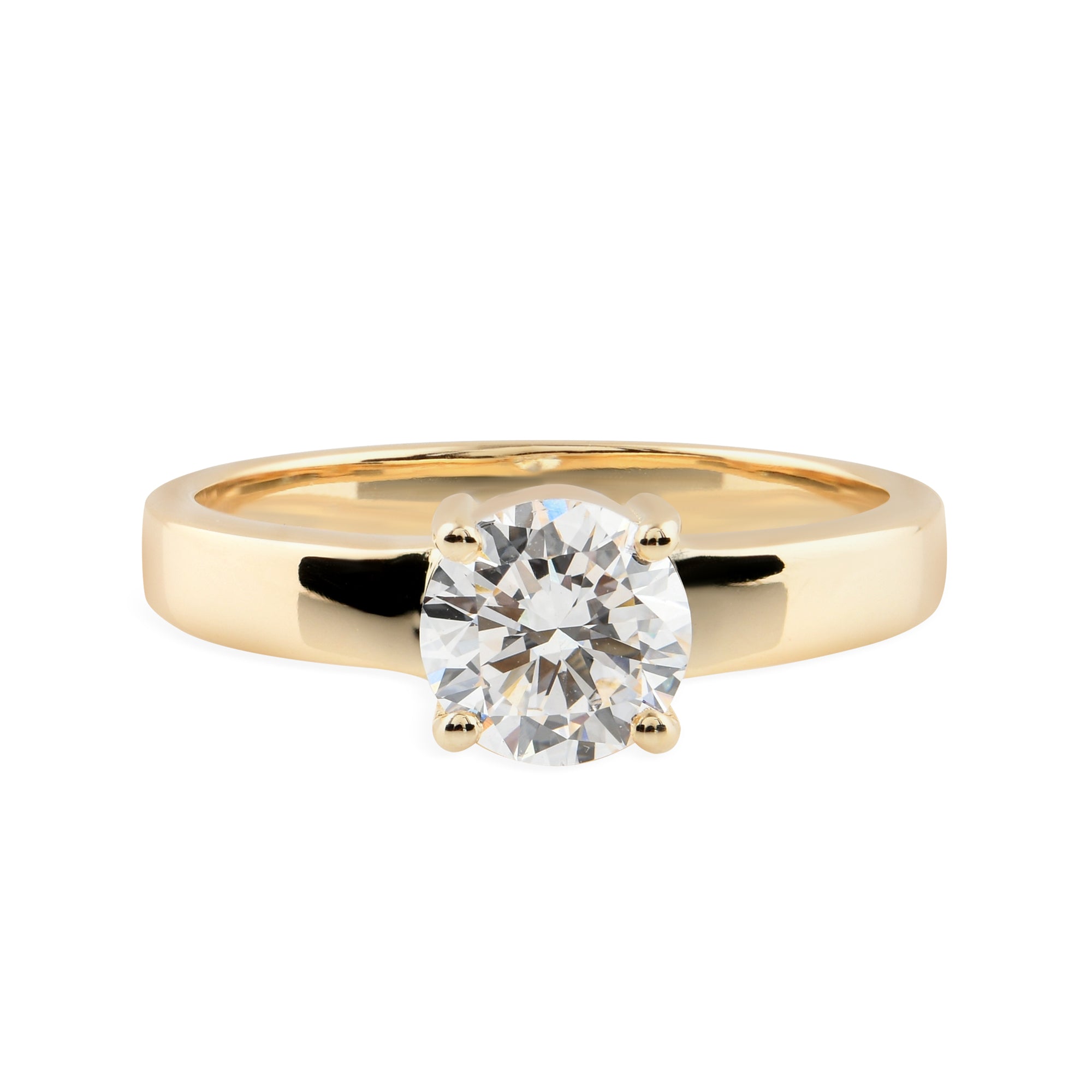 Cathedral Setting Solitaire Engagement Ring With 1.00Ct Lab Grown Diamond